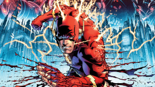 Man red costume lightning chest - a red costume free wallpaper