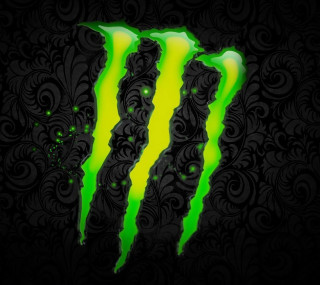 Monster logo black background green 4 - swirl free wallpaper