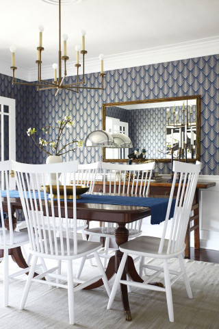 Dining room table chairs mirror 3 - free 3d render wallpaper