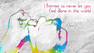 Colorful holding hands quote together 2 - a quote above them free wallpaper