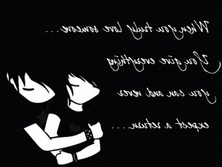 Couple hugging dark quote above - someone free wallpaper