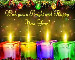 Happy new year three candles - rich free wallpaper