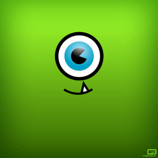 Green background blue eye black - chris labrooy free wallpaper