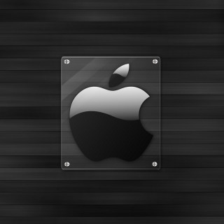 Apple logo black background wood - computer art free wallpaper
