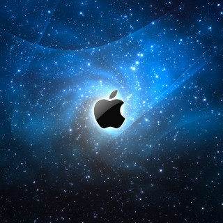 Apple logo space stars blue 5 - amir zand free wallpaper