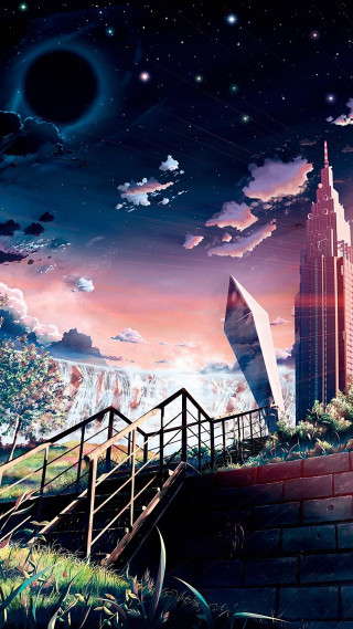 Futuristic city sky stairs building - futuristic free wallpaper