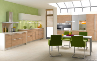 Kitchen table chairs stove oven 5 - a sink free wallpaper