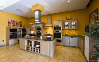 Kitchen center island stove top - digital free wallpaper for desktop