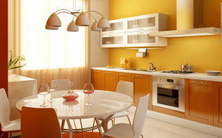 Kitchen table chairs stove oven 4 - enguerrand quarton free wallpaper