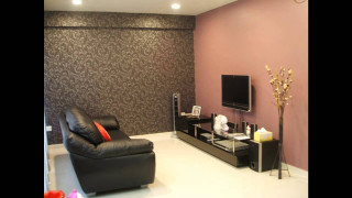 Living room black chair tv - feature free wallpaper