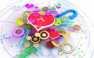 Scissors heart plate white background - a wireframe diagram free wallpaper