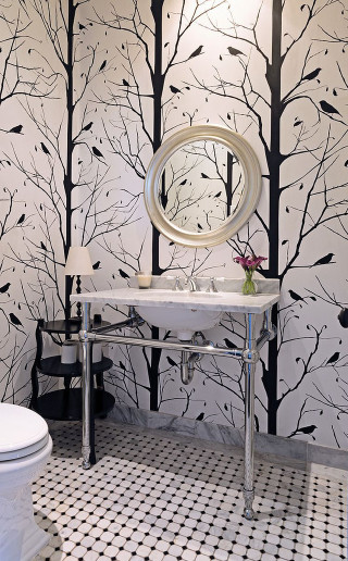 Bathroom sink interior modern clean 2 - modern european ink painting free wallpaper