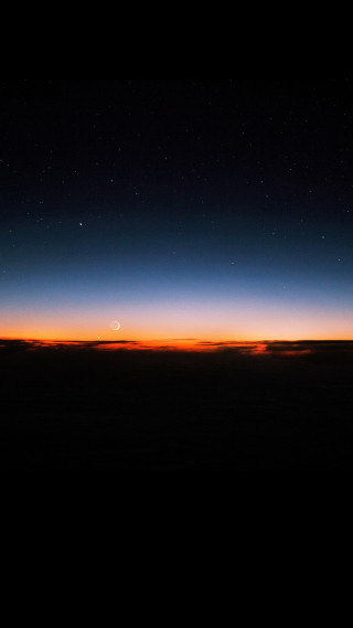 Sky airplane night moon stars - free airplane wallpaper