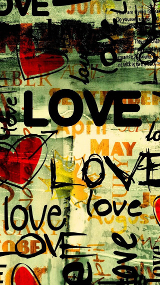 Painting words hearts art love - a red heart free wallpaper