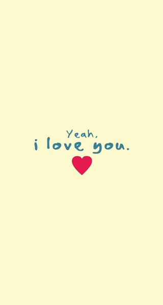 Yellow background red heart yeah - free love wallpaper