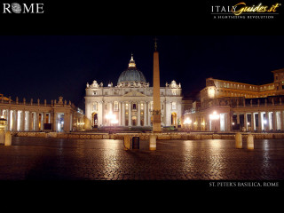 Large building dome columns nighttime - cagnaccio di san pietro free wallpaper
