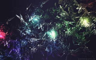 Colorful lights wall night dark - a wall free wallpaper