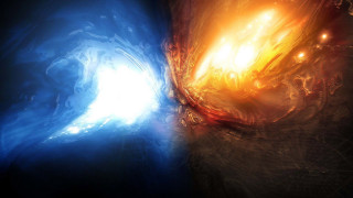 Blue orange space light close - christopher balaskas free wallpaper