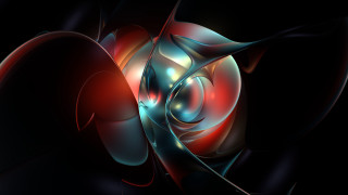 Red blue object black background 3 - free abstract wallpaper