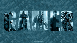 Group people blue background shaga - the middle free wallpaper