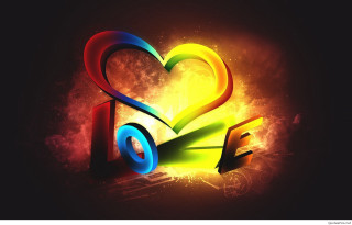 Colorful love sign heart ring - digital free wallpaper for desktop