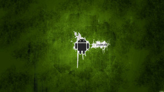 Green wall robot android art - a green wall free wallpaper