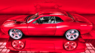 Red car red background reflection - a reflection of its free wallpaper