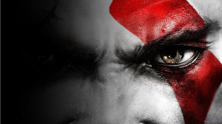 Painted face closeup red white - video game free wallpaper