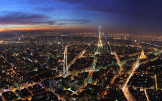 City night tower lights buildings 7 - paris school free wallpaper