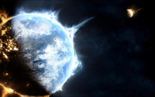 Blue planet star black background - a blue planet free wallpaper