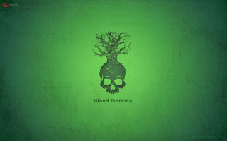Skull tree growing green background - dead free wallpaper