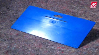 Blue plastic cutting board countertop - a hole in the middle of it free wallpaper