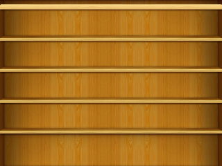Wooden shelf three shelves black - bottom free wallpaper