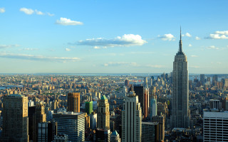 City skyline tall buildings blue 2 - tall building free wallpaper