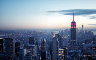 City skyline clock tower dusk 6 - dusk free wallpaper