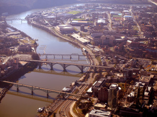 Bridge river city foreground background 3 - a bridge over a river free wallpaper