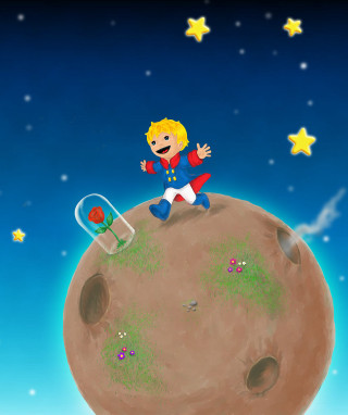 Cartoon boy moon kite star - storybook illustration free wallpaper