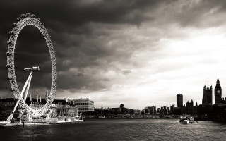 Ferris wheel river city skyline 3 - both side free wallpaper