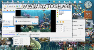 Computer screen clock coral reef - video art free wallpaper