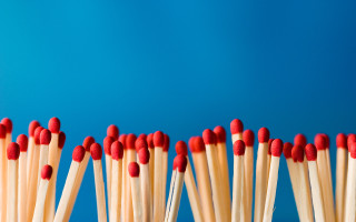 Matches red tips blue background 2 - the top free wallpaper