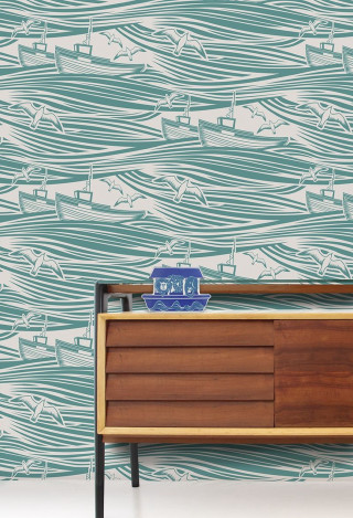 Blue white wooden cabinet blue - free ship wallpaper