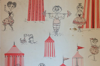 Circus drawing wall tent girl - a silk screen free wallpaper