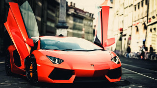 Red sports car open doors 12 - its door free wallpaper