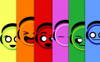 Colored faces expressions diverse group - different expression free wallpaper
