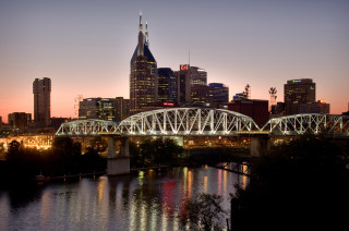 Bridge river city night lights 19 - a bridge over a river free wallpaper