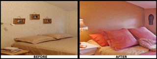 Bedroom bed nightstand pictures wall - a lamp free wallpaper