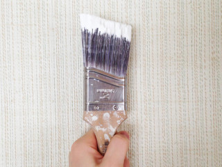 Person holding paintbrush white background - a wall free wallpaper