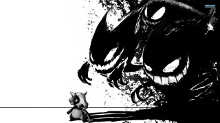 Black white cartoon cat leash - a leash free wallpaper
