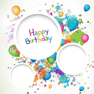 Birthday card balloons stars festive - balloon free wallpaper