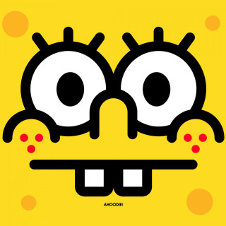 Yellow black cartoon character smiling - net art free wallpaper